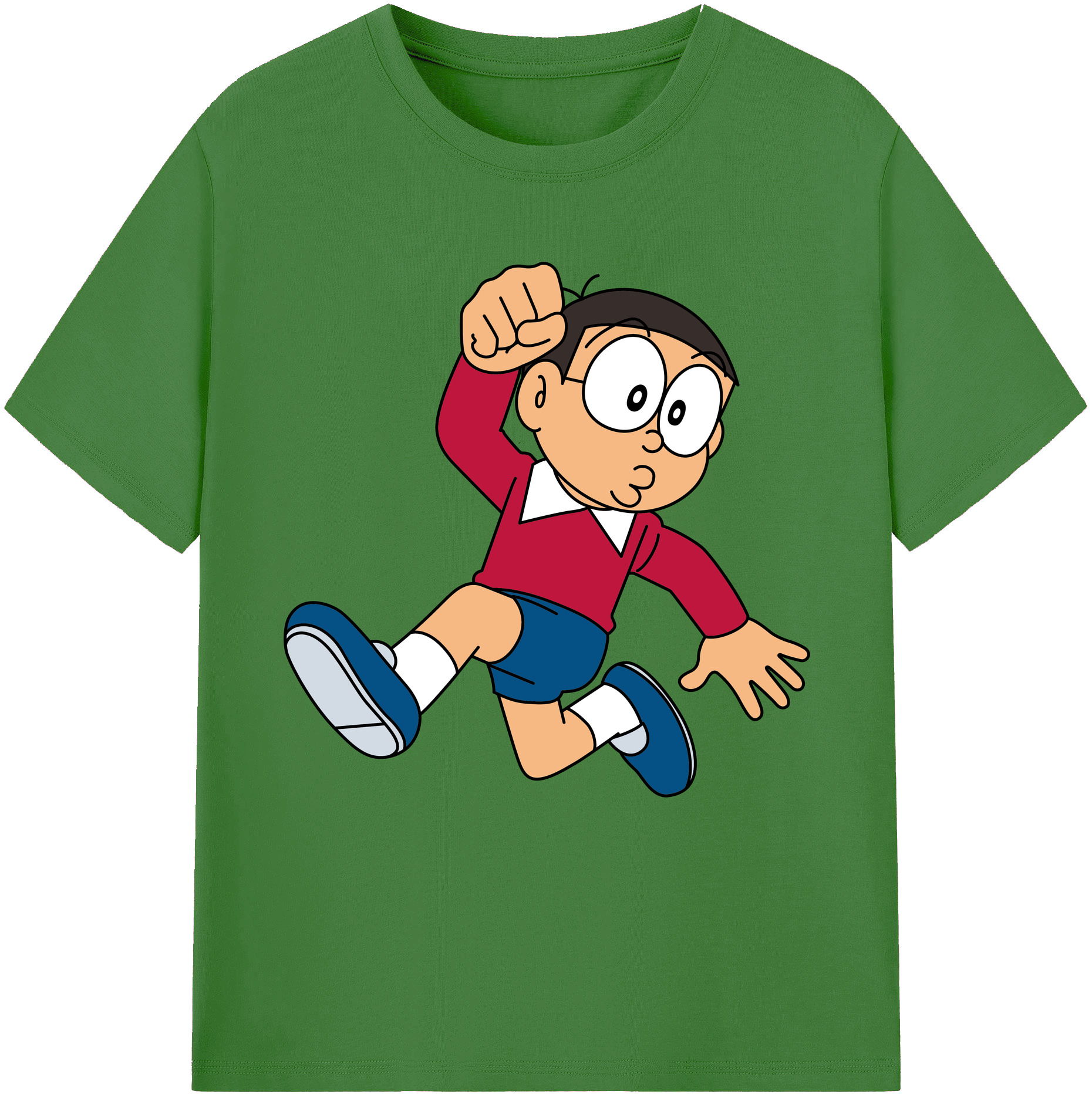 （画像用） ドラえもん 野比 のび太 Doraemon Nobita Nobi レディースカジュアルプリントTシャツ（綿100％）